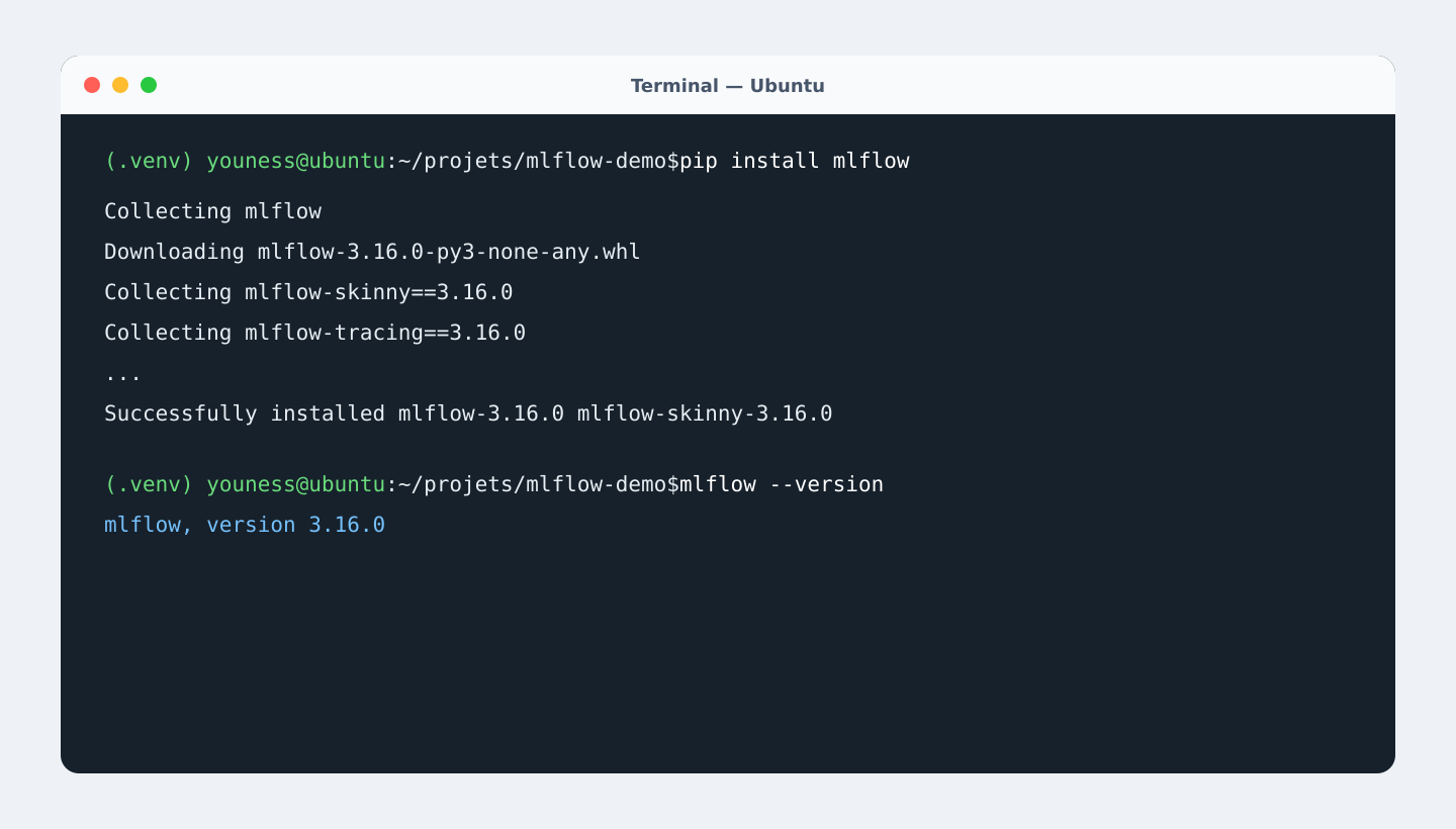Installation et vérification de MLflow